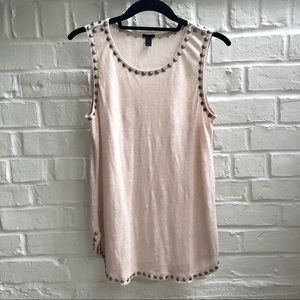 J Crew; Sleeveless pink top w/ grommet accents